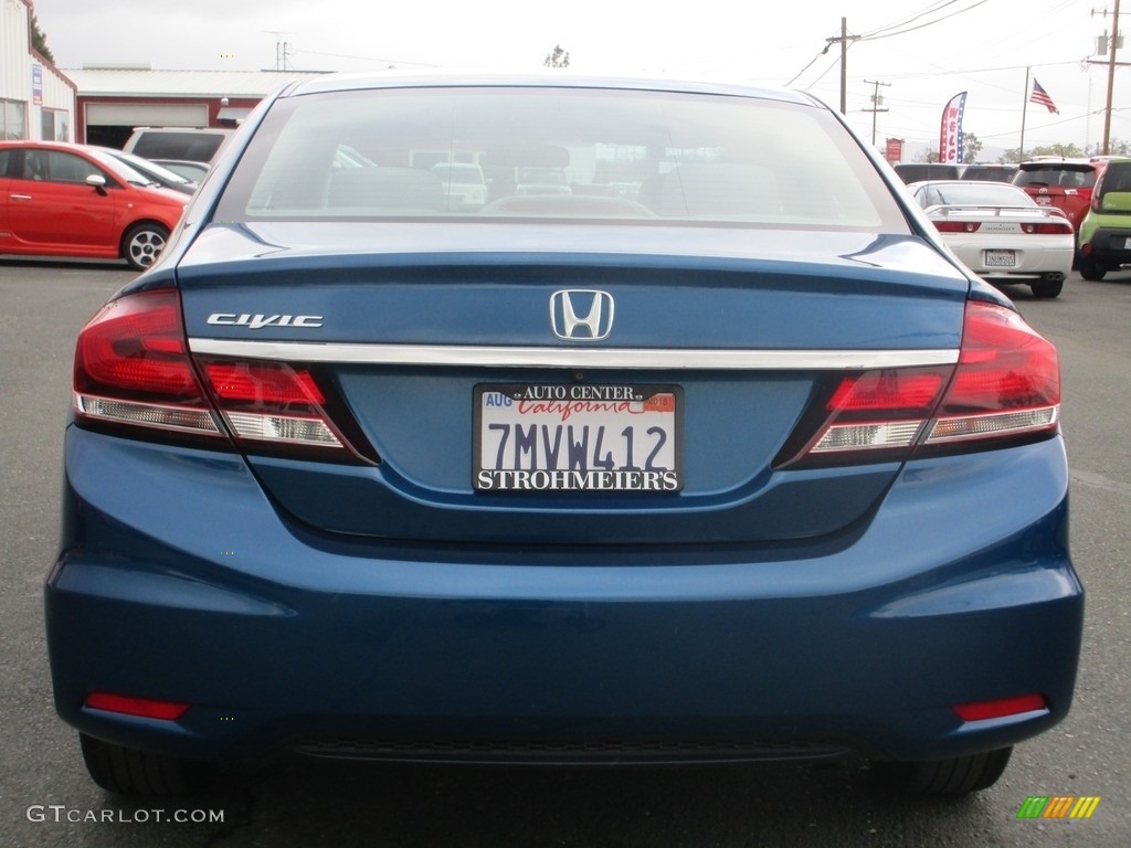 2015 Civic EX Sedan - Dyno Blue Pearl / Gray photo #6