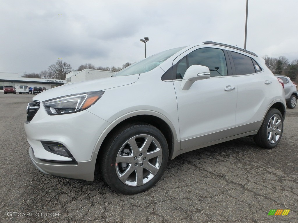 White Frost Tricoat 2018 Buick Encore Essence AWD Exterior Photo #126557634