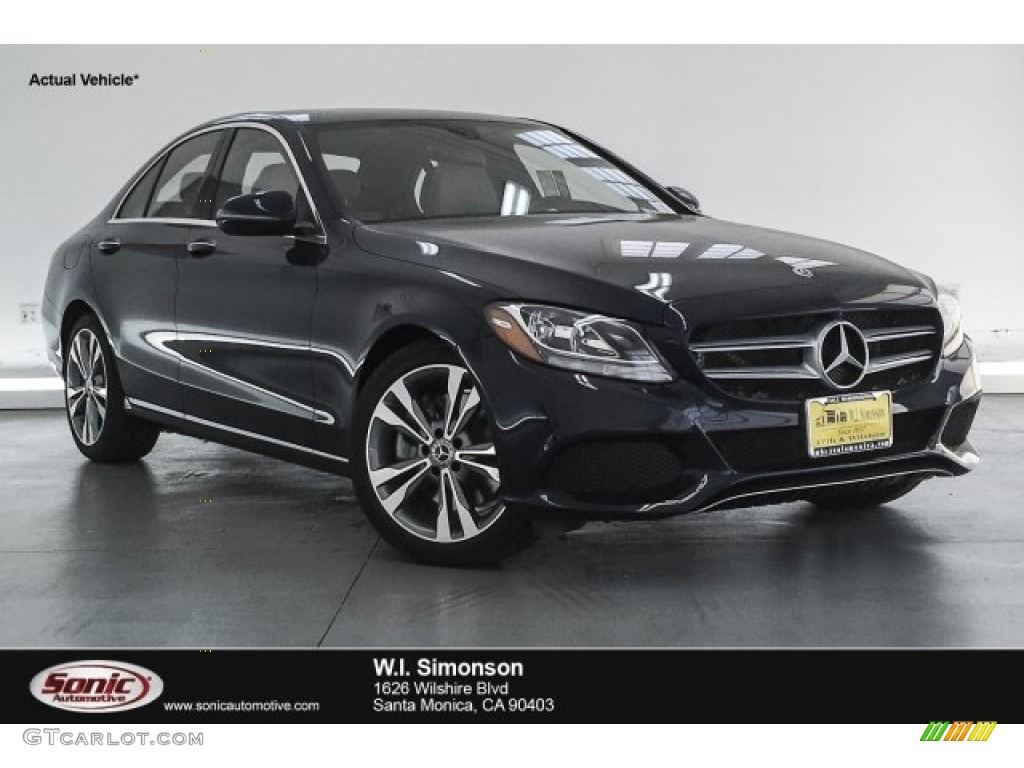 2018 C 300 Sedan - Lunar Blue Metallic / Silk Beige/Black photo #1