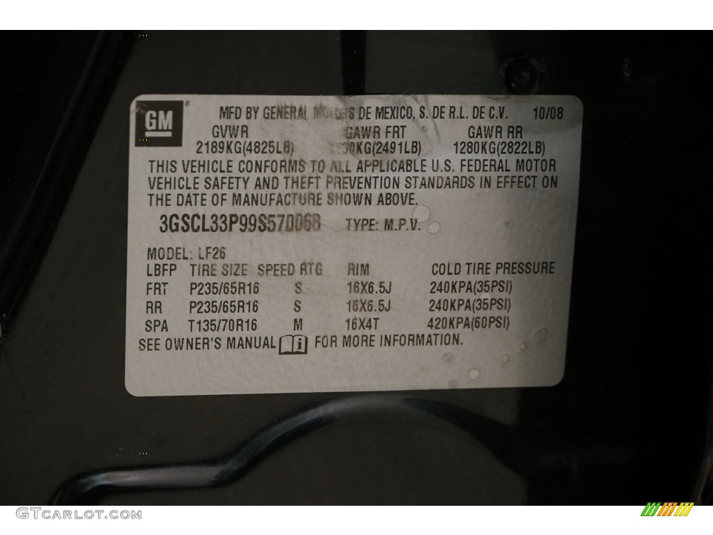 2009 VUE XE - Black Onyx / Gray photo #17