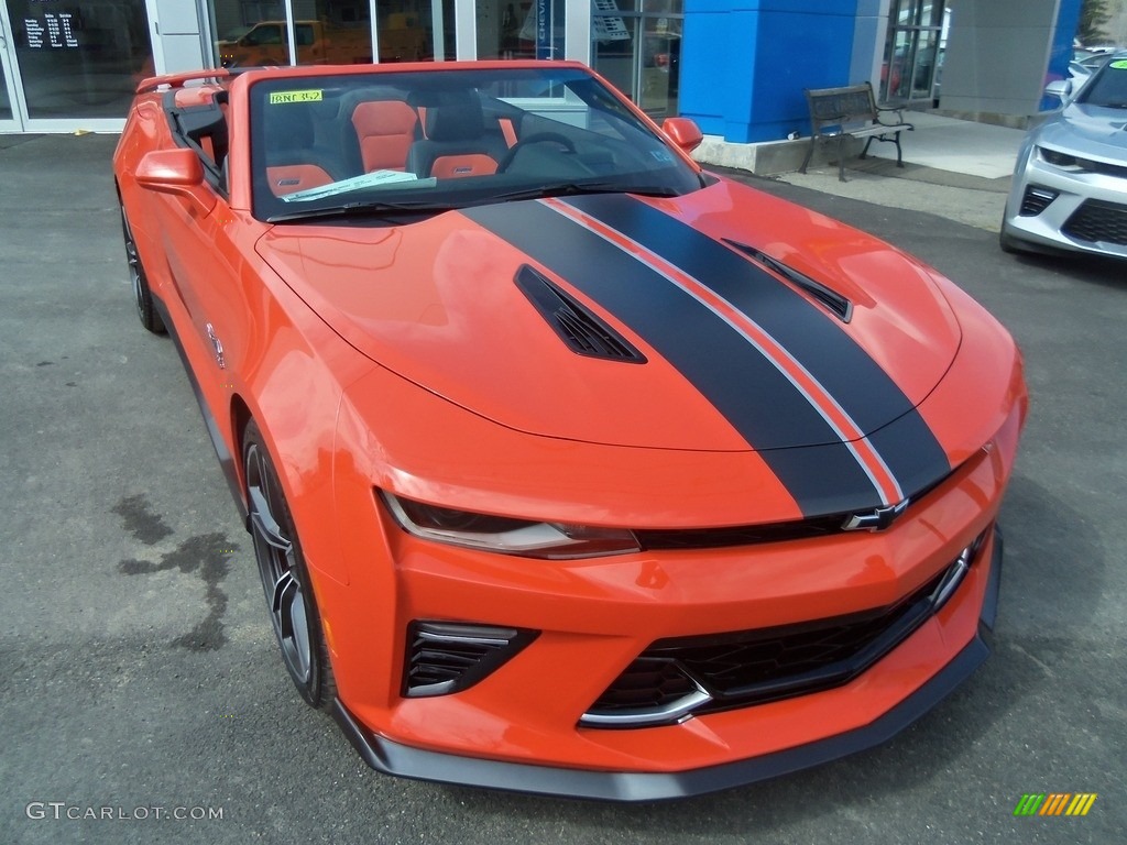 Crush (Orange) 2018 Chevrolet Camaro SS Convertible Hot Wheels Package Exterior Photo #126578669