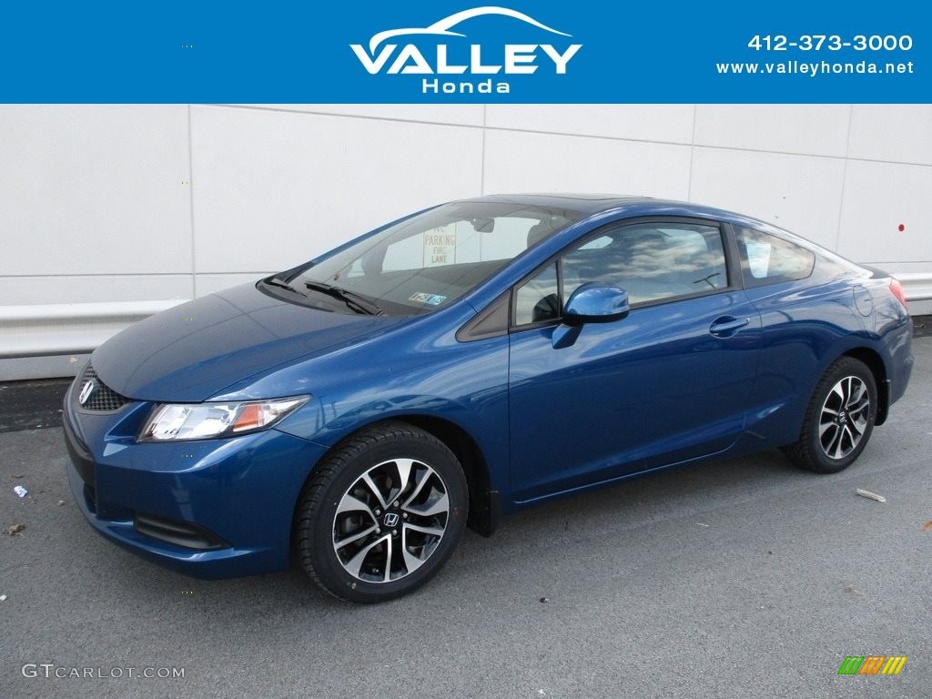 2013 Civic EX Coupe - Dyno Blue Pearl / Gray photo #1