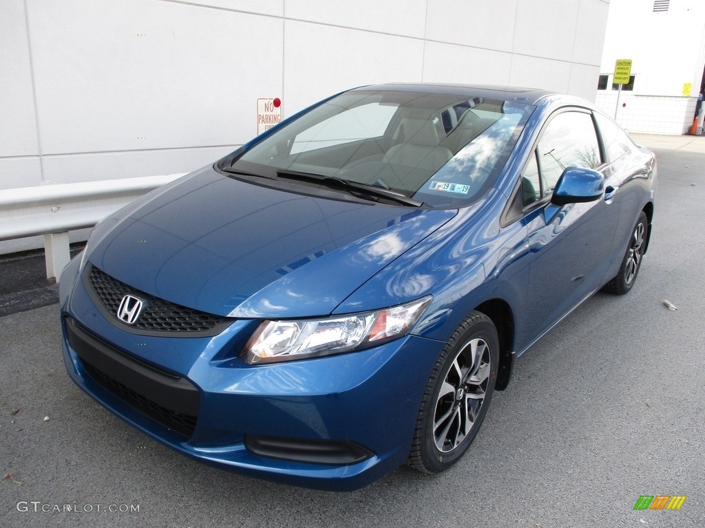 2013 Civic EX Coupe - Dyno Blue Pearl / Gray photo #8