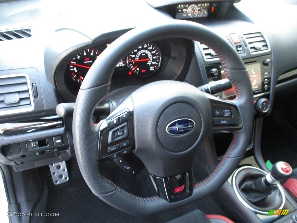 2018 Subaru WRX STI Carbon Black Steering Wheel Photo #126595196