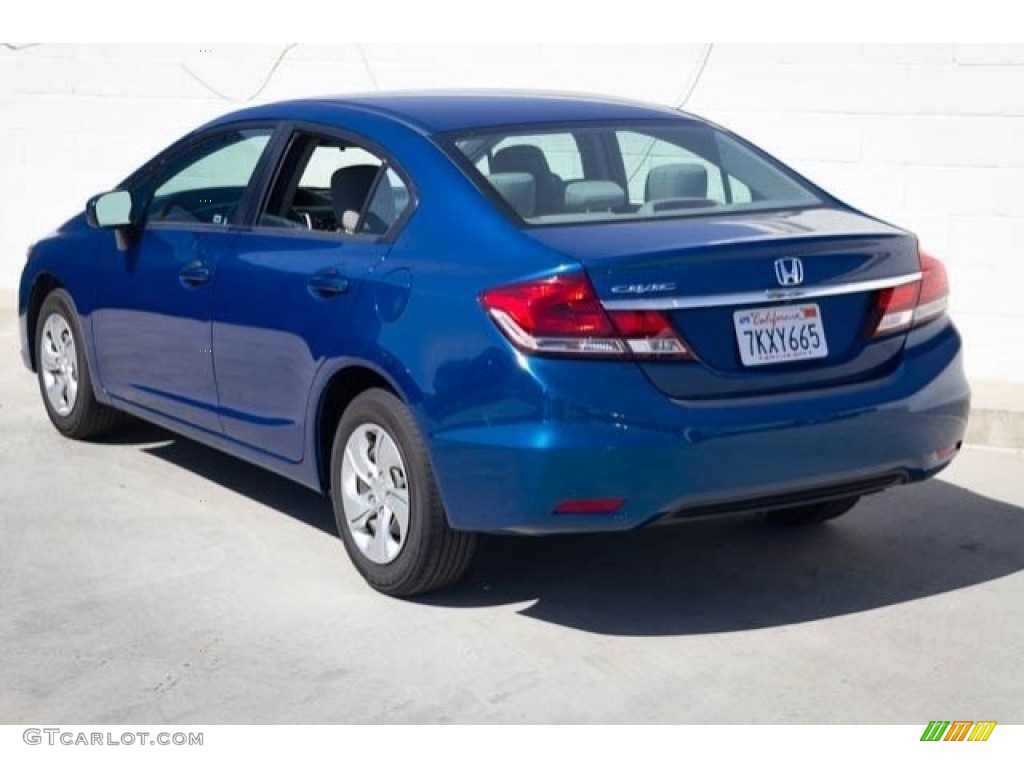 2015 Civic LX Sedan - Dyno Blue Pearl / Gray photo #2