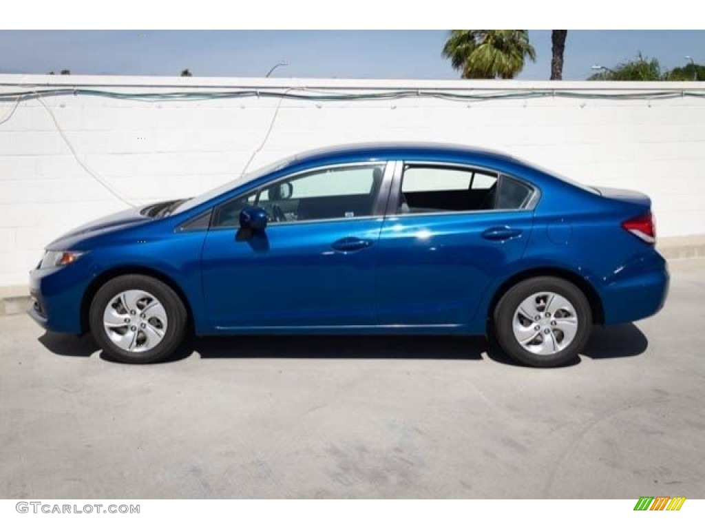 2015 Civic LX Sedan - Dyno Blue Pearl / Gray photo #9