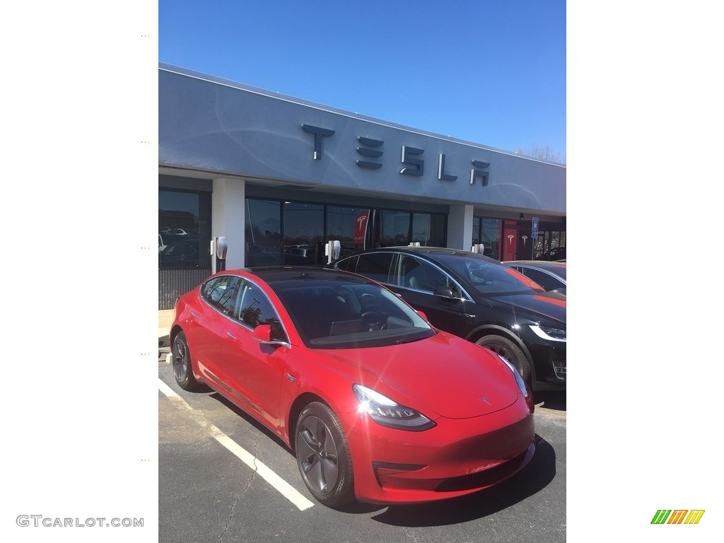 Red Multi-Coat 2018 Tesla Model 3 Long Range Exterior Photo #126599576