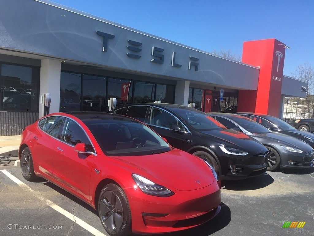 Red Multi-Coat 2018 Tesla Model 3 Long Range Exterior Photo #126599606
