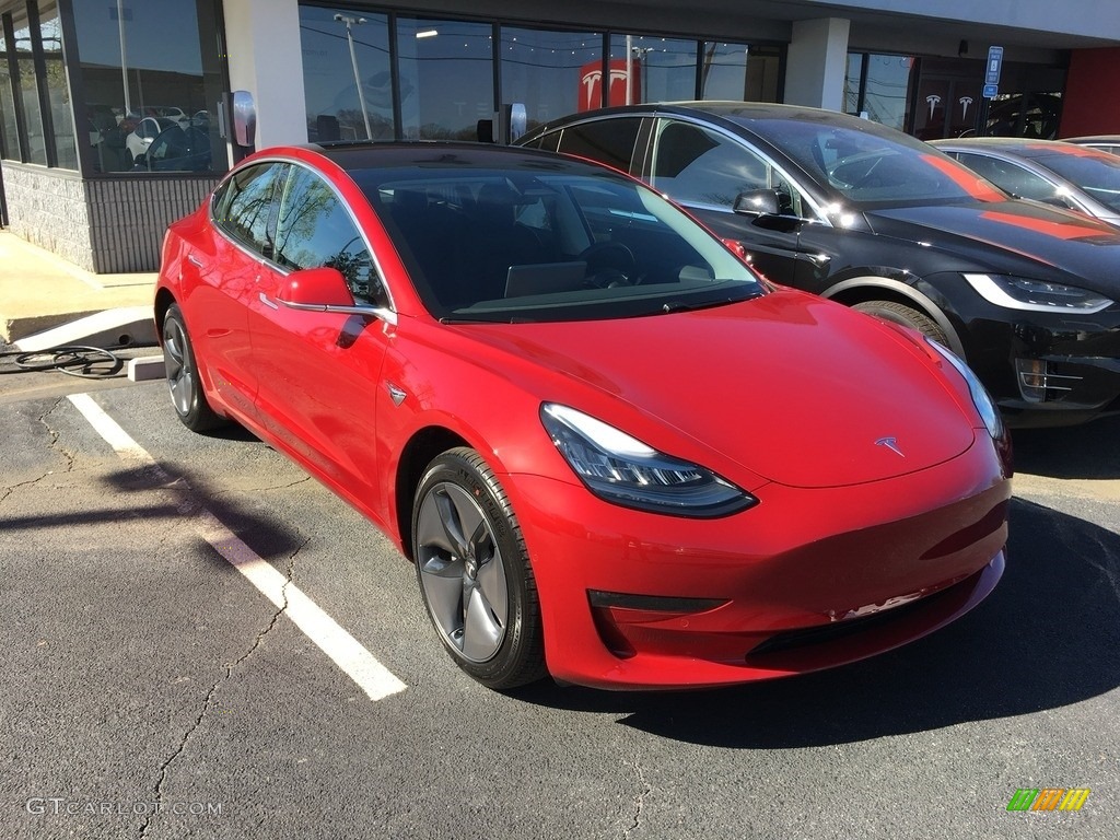 Red Multi-Coat 2018 Tesla Model 3 Long Range Exterior Photo #126599645
