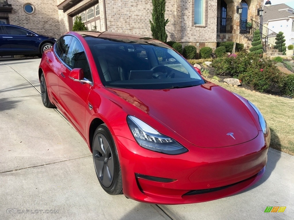 Red Multi-Coat 2018 Tesla Model 3 Long Range Exterior Photo #126599939
