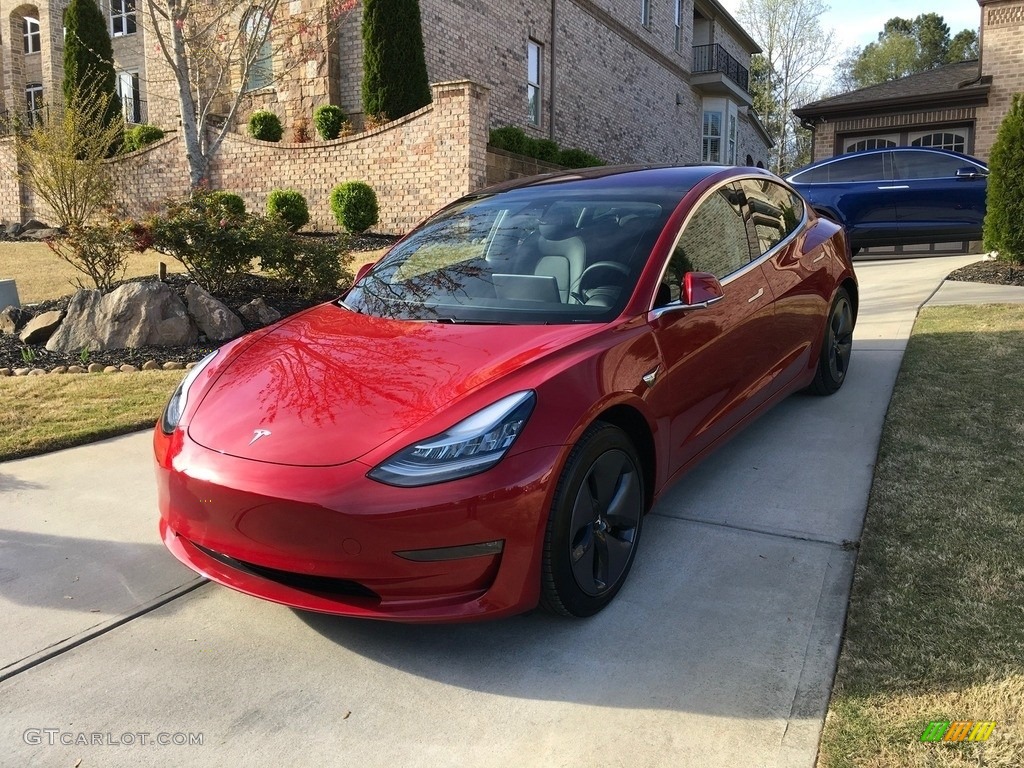 Red Multi-Coat 2018 Tesla Model 3 Long Range Exterior Photo #126600014