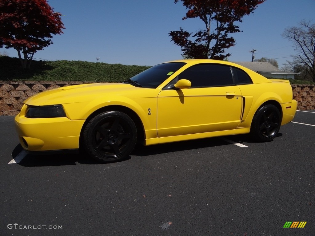 2004 Mustang Cobra Coupe - Screaming Yellow / Dark Charcoal photo #2