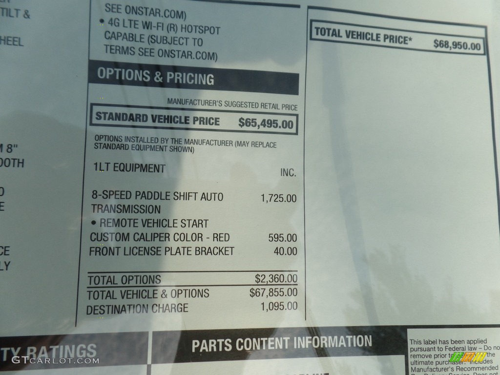 2019 Chevrolet Corvette Grand Sport Coupe Window Sticker Photo #126615954