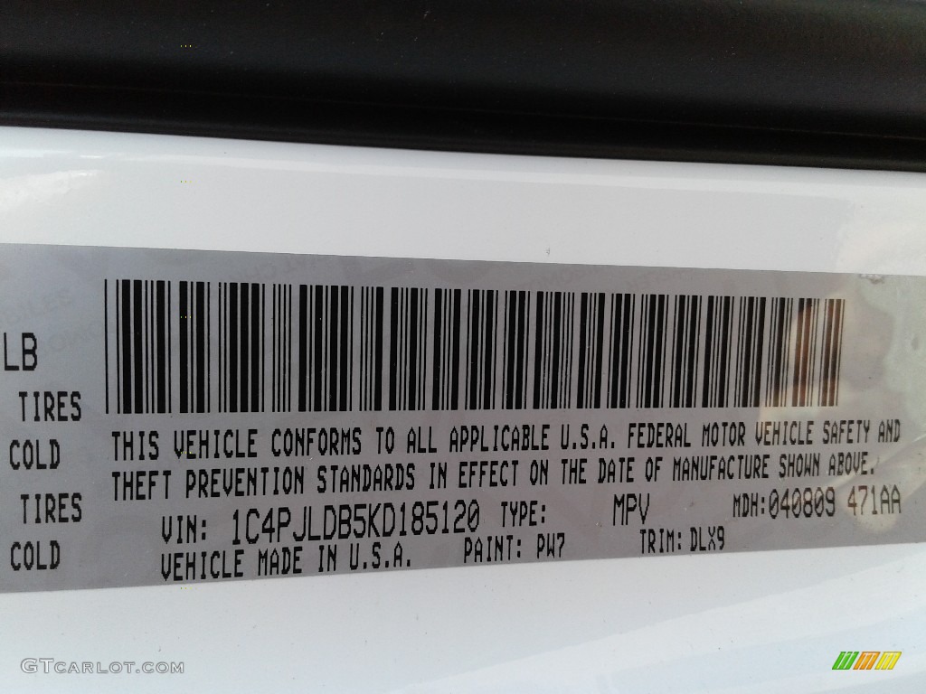 2019 Cherokee Color Code PW7 for Bright White Photo #126617466