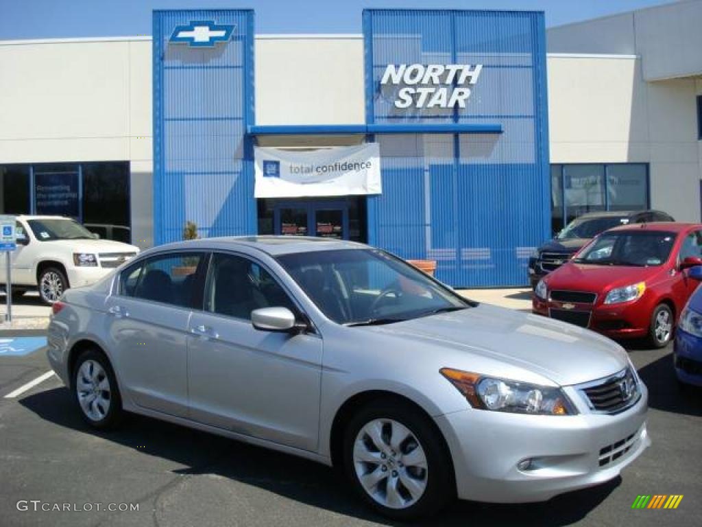 2008 Accord EX V6 Sedan - Alabaster Silver Metallic / Black photo #1