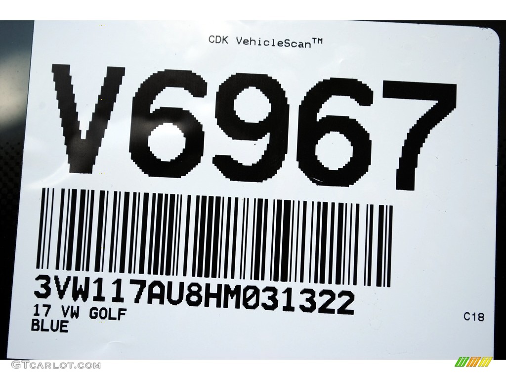 2017 Golf 4 Door 1.8T S - Night Blue Metallic / Titan Black photo #20
