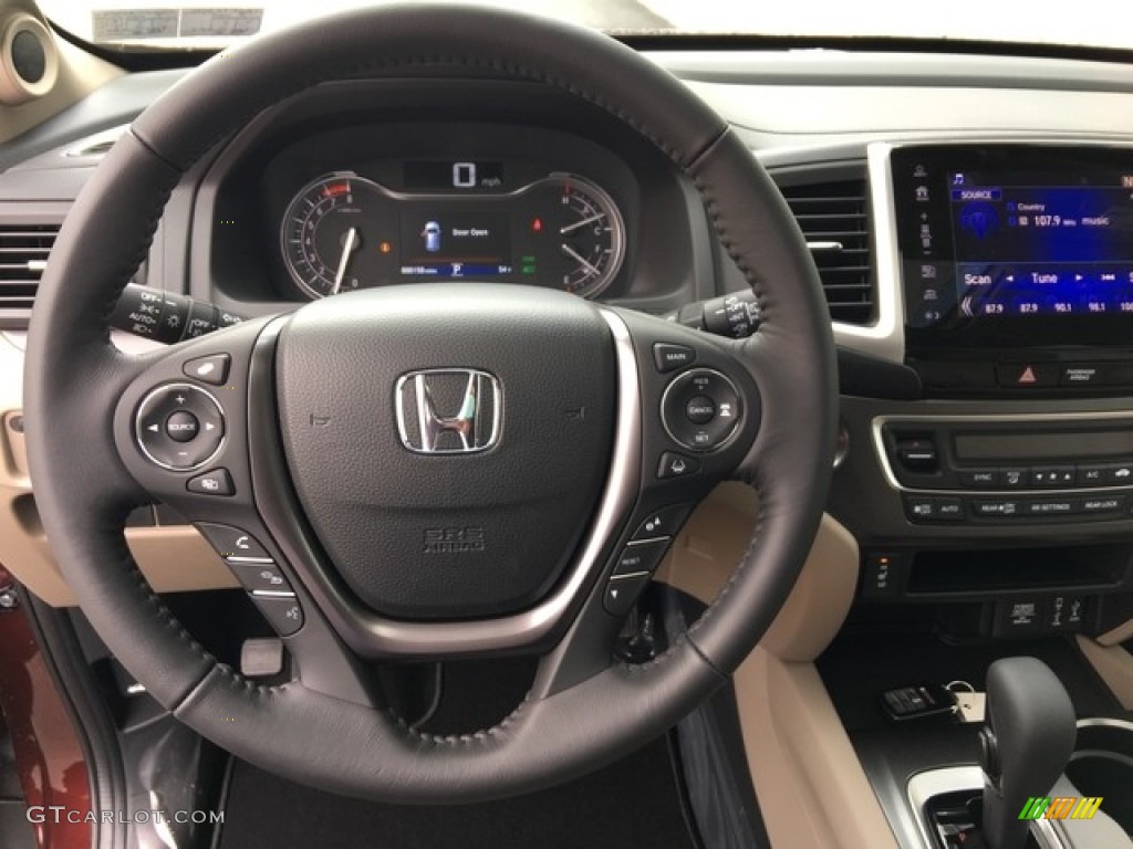 2018 Honda Pilot EX-L AWD Beige Steering Wheel Photo #126620532