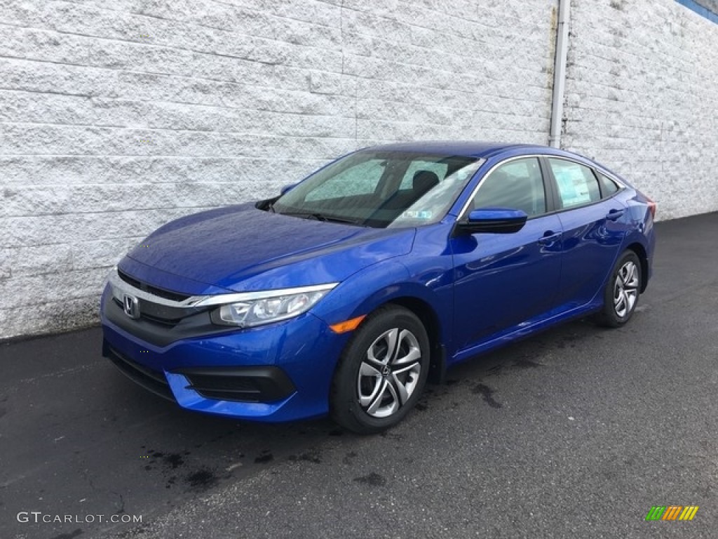 Aegean Blue Metallic 2018 Honda Civic LX Sedan Exterior Photo #126624066