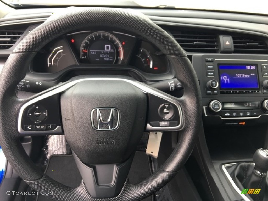 2018 Honda Civic LX Sedan Black Steering Wheel Photo #126624165