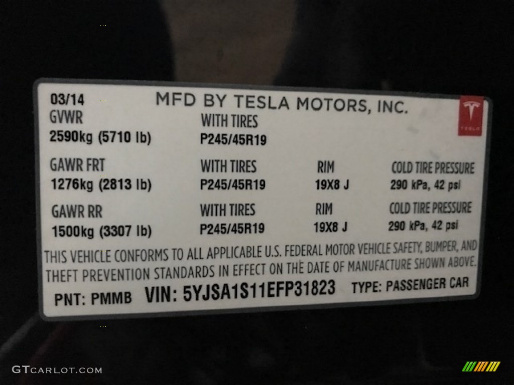 2014 Model S  - Blue Metallic / Tan photo #10