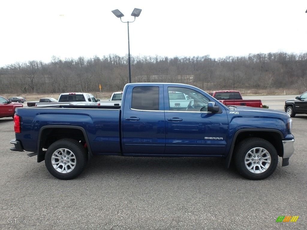 2018 Sierra 1500 SLE Double Cab 4WD - Stone Blue Metallic / Jet Black photo #4