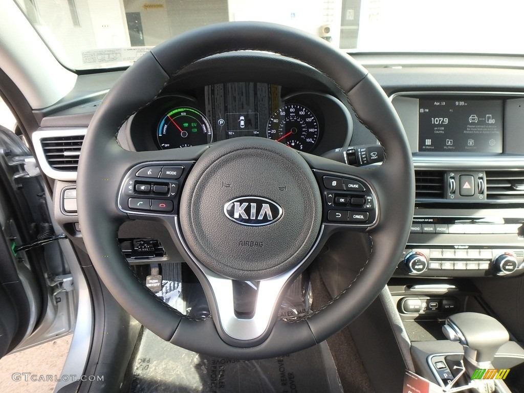 2018 Kia Optima Hybrid Premium Black Steering Wheel Photo #126627753