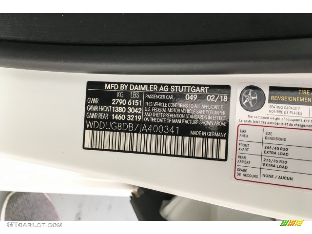 2018 Mercedes-Benz S 560 Sedan Color Code Photos