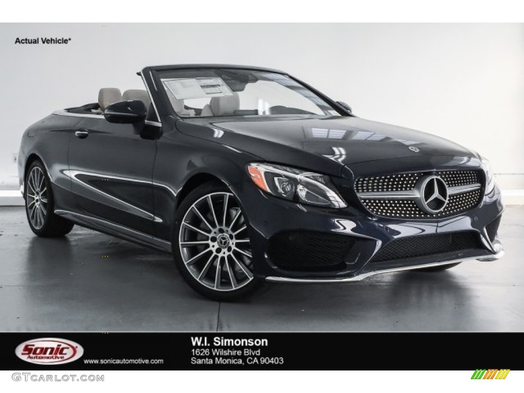 2018 C 300 Cabriolet - Lunar Blue Metallic / Silk Beige/Black photo #1