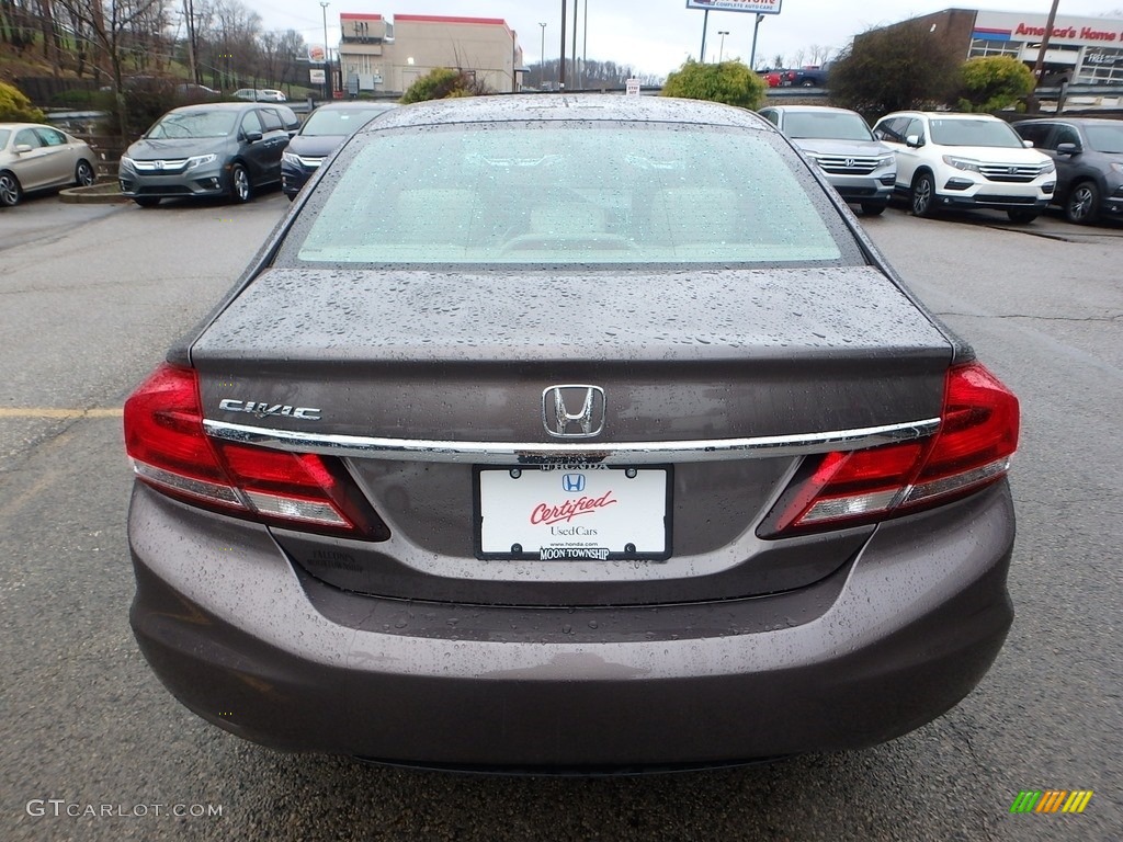 2015 Civic LX Sedan - Urban Titanium Metallic / Beige photo #4