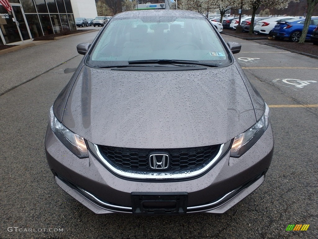 2015 Civic LX Sedan - Urban Titanium Metallic / Beige photo #8