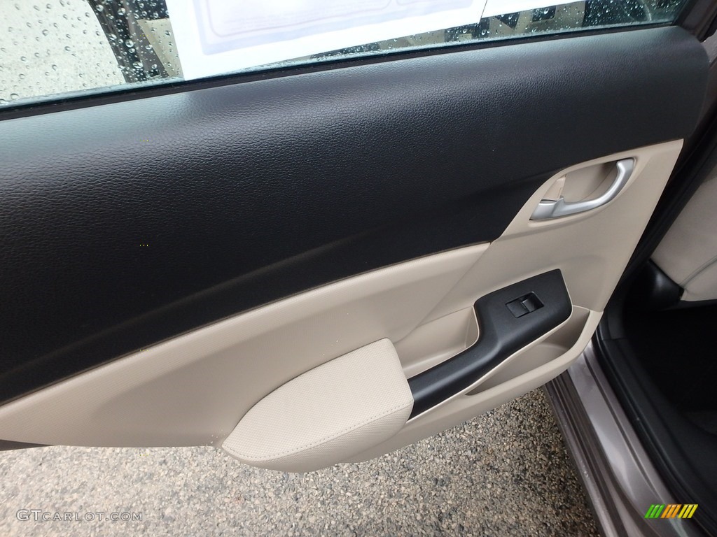 2015 Civic LX Sedan - Urban Titanium Metallic / Beige photo #18