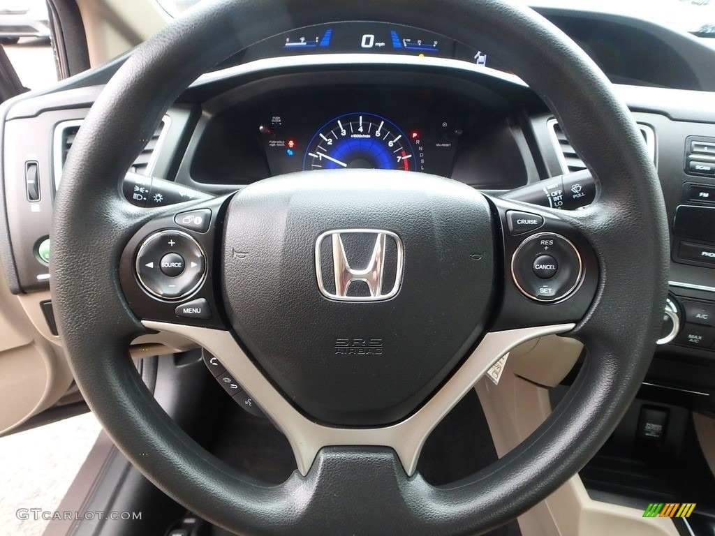 2015 Civic LX Sedan - Urban Titanium Metallic / Beige photo #21