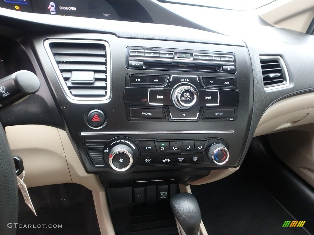 2015 Civic LX Sedan - Urban Titanium Metallic / Beige photo #22