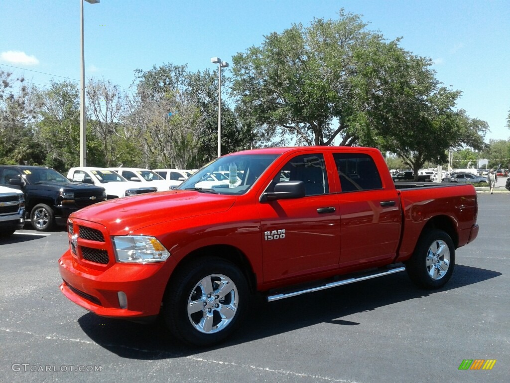 2018 1500 Express Crew Cab 4x4 - Flame Red / Black/Diesel Gray photo #1