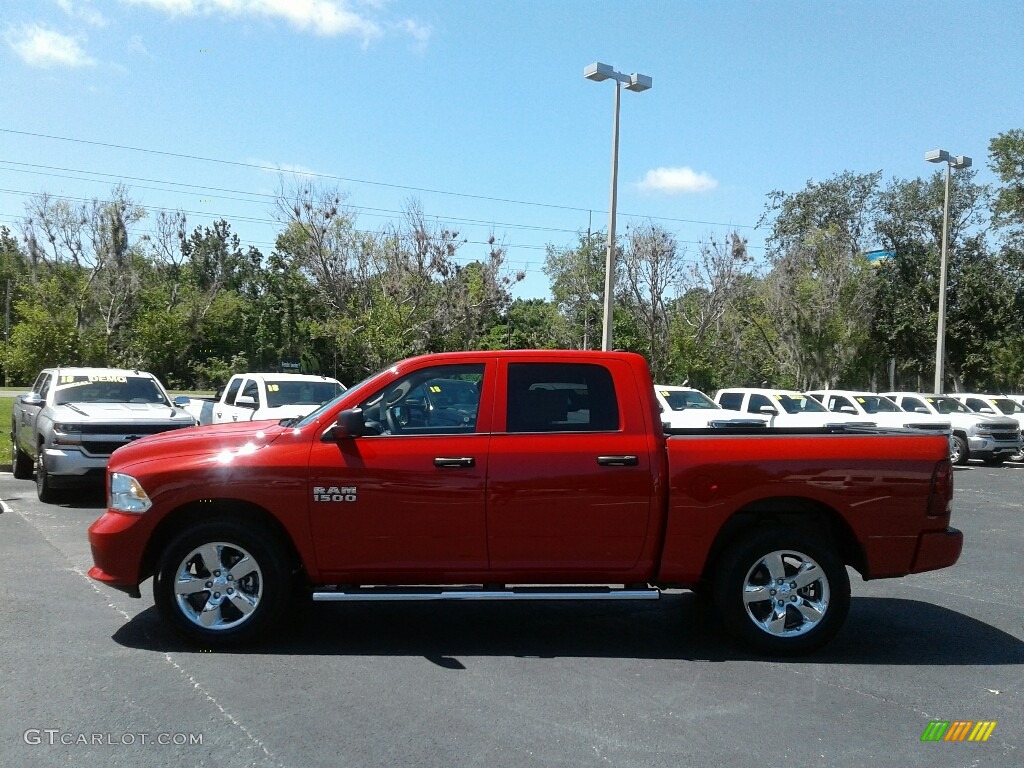 2018 1500 Express Crew Cab 4x4 - Flame Red / Black/Diesel Gray photo #2