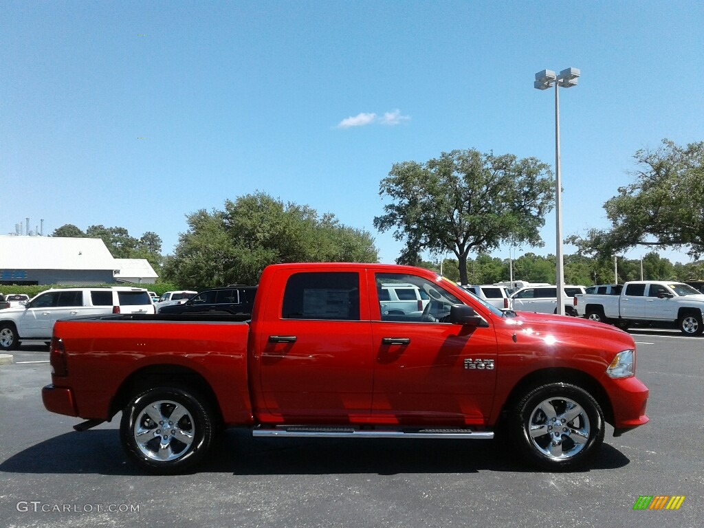 2018 1500 Express Crew Cab 4x4 - Flame Red / Black/Diesel Gray photo #6