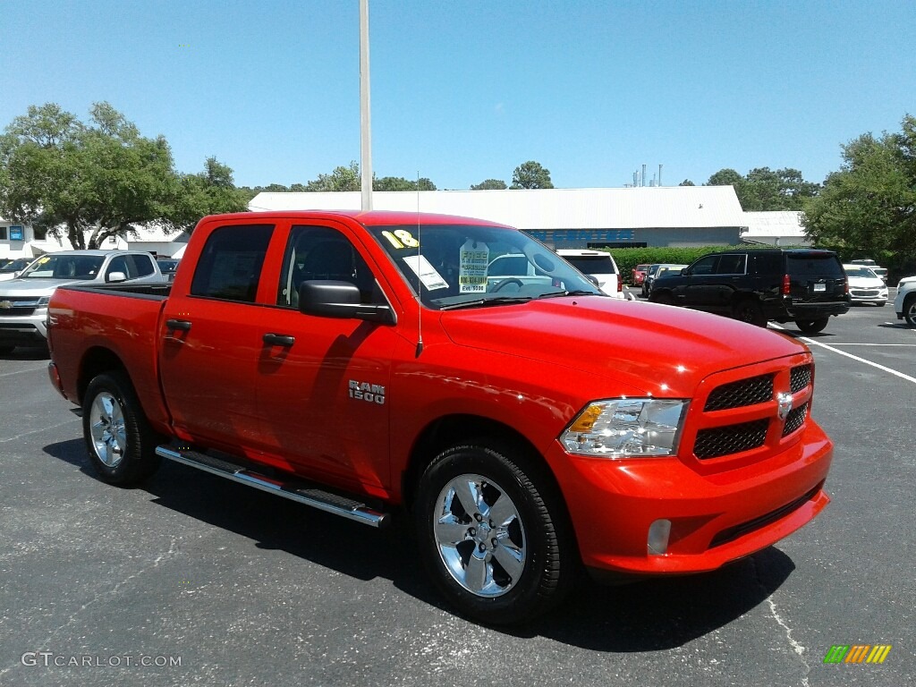 2018 1500 Express Crew Cab 4x4 - Flame Red / Black/Diesel Gray photo #7