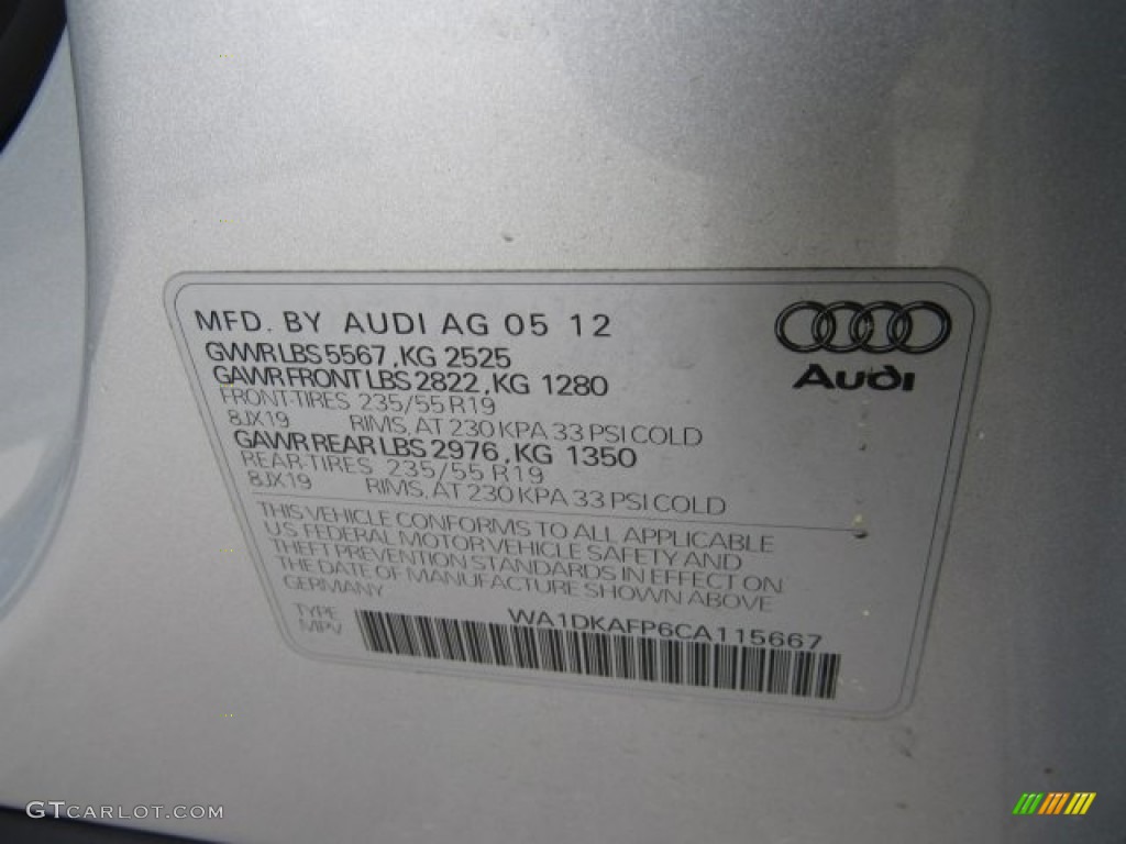 2012 Q5 3.2 FSI quattro - Ice Silver Metallic / Black photo #36