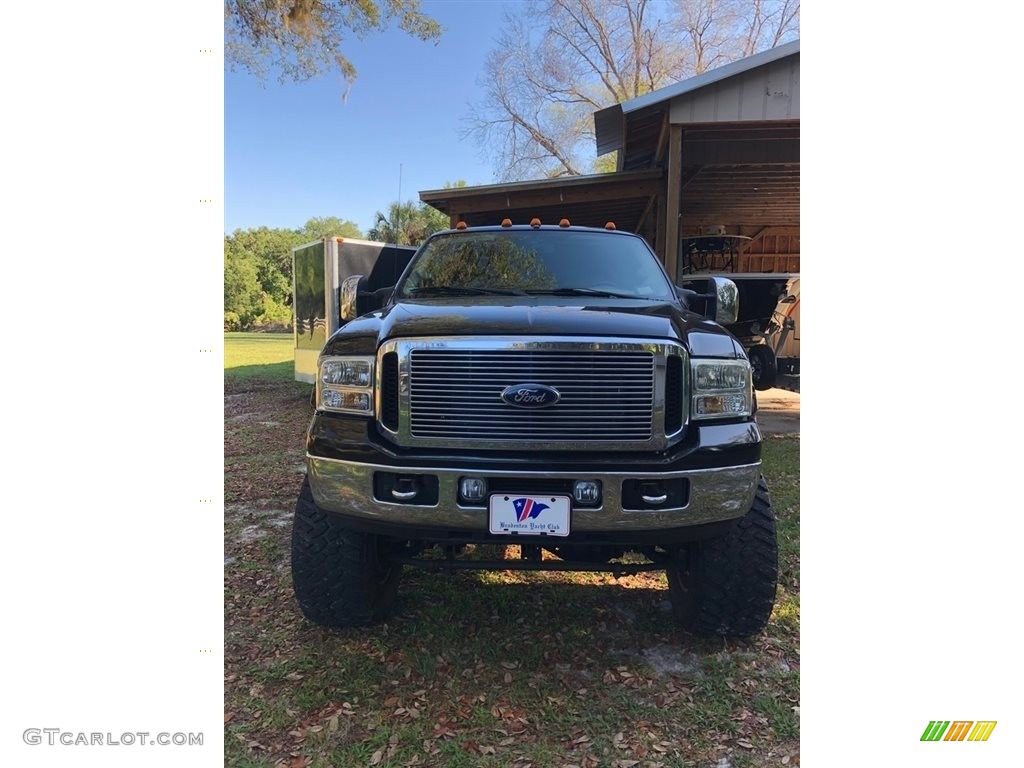 2006 F350 Super Duty Lariat Crew Cab 4x4 - Black / Tan photo #6