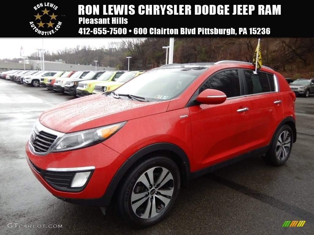 2013 Sportage EX AWD - Signal Red / Black photo #1