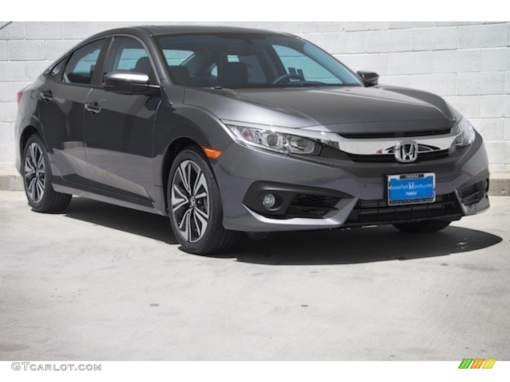 2018 Civic EX-L Sedan - Polished Metal Metallic / Black photo #1