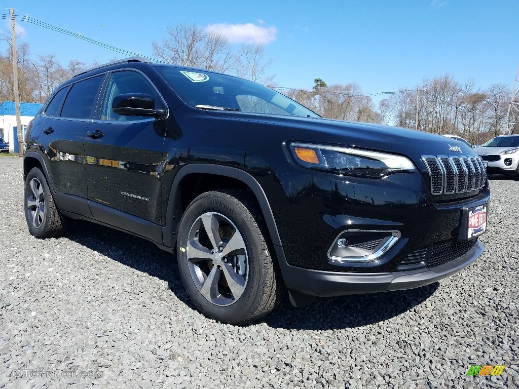 Diamond Black Crystal Pearl 2019 Jeep Cherokee Limited 4x4 Exterior Photo #126682731