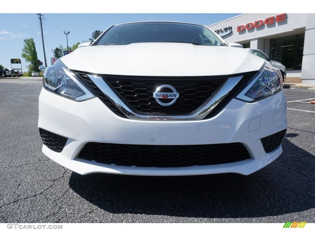 2017 Sentra SV - Fresh Powder White / Charcoal photo #2