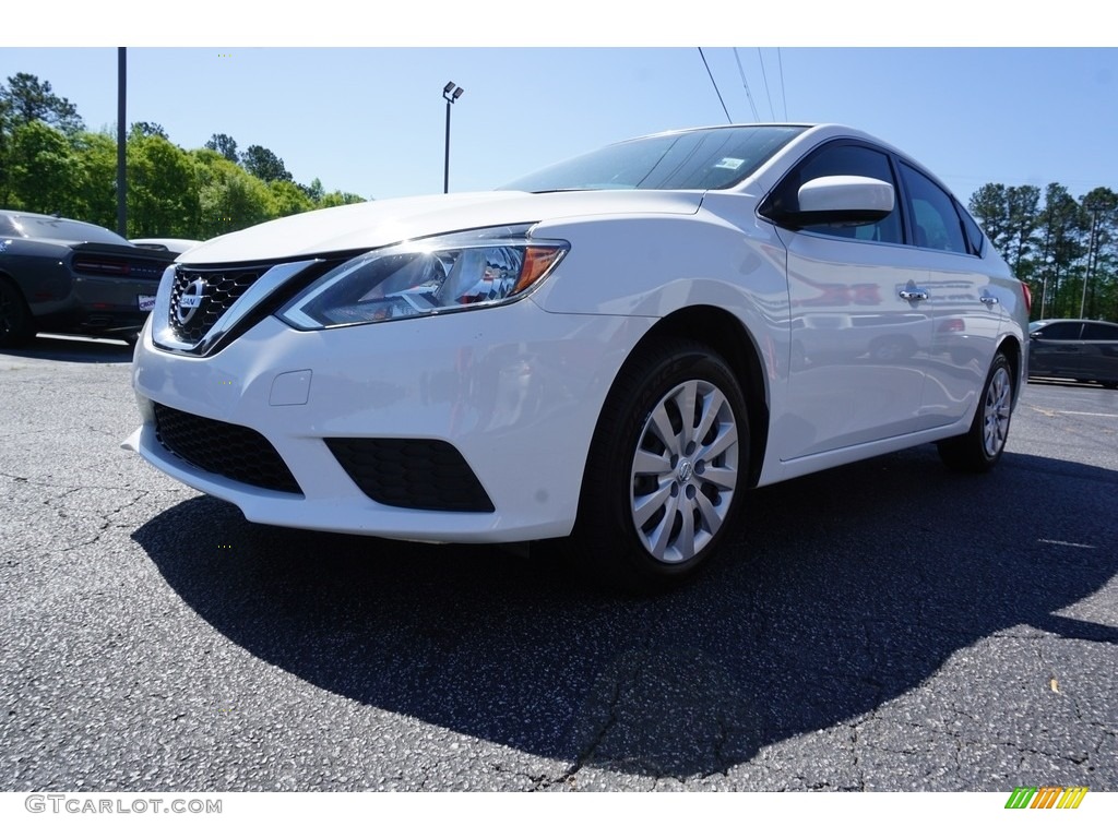 2017 Sentra SV - Fresh Powder White / Charcoal photo #3