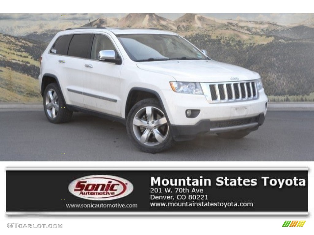 2011 Grand Cherokee Overland 4x4 - Stone White / Dark Frost Beige/Light Frost Beige photo #1