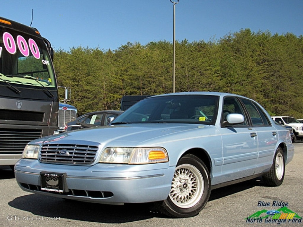 Light Blue Metallic Ford Crown Victoria