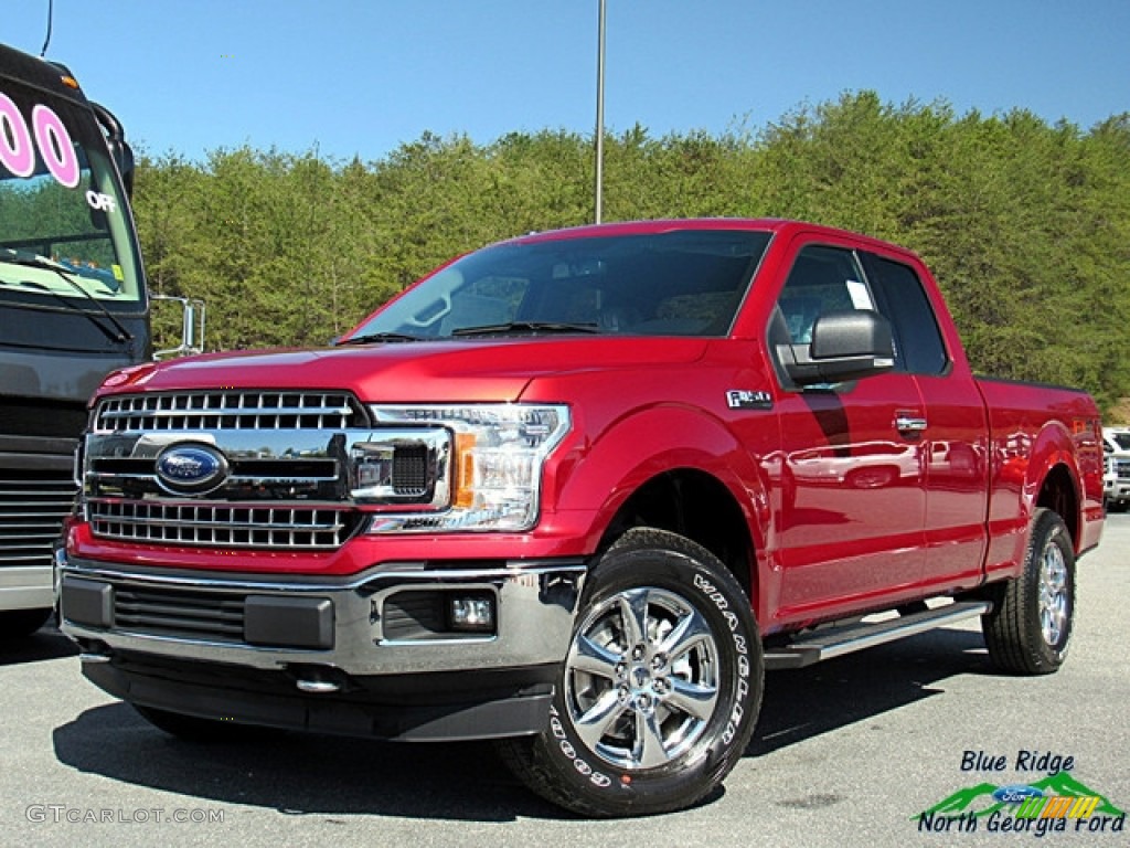 2018 F150 XLT SuperCab 4x4 - Ruby Red / Earth Gray photo #1