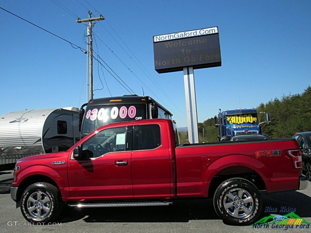 2018 F150 XLT SuperCab 4x4 - Ruby Red / Earth Gray photo #2