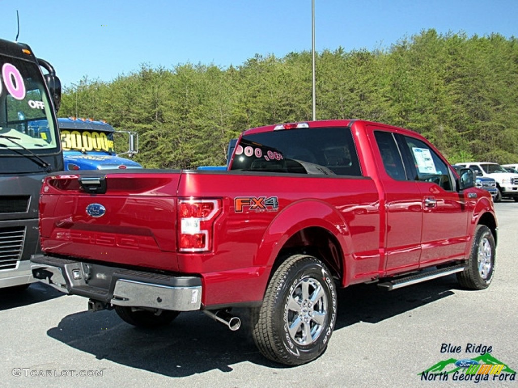 2018 F150 XLT SuperCab 4x4 - Ruby Red / Earth Gray photo #5