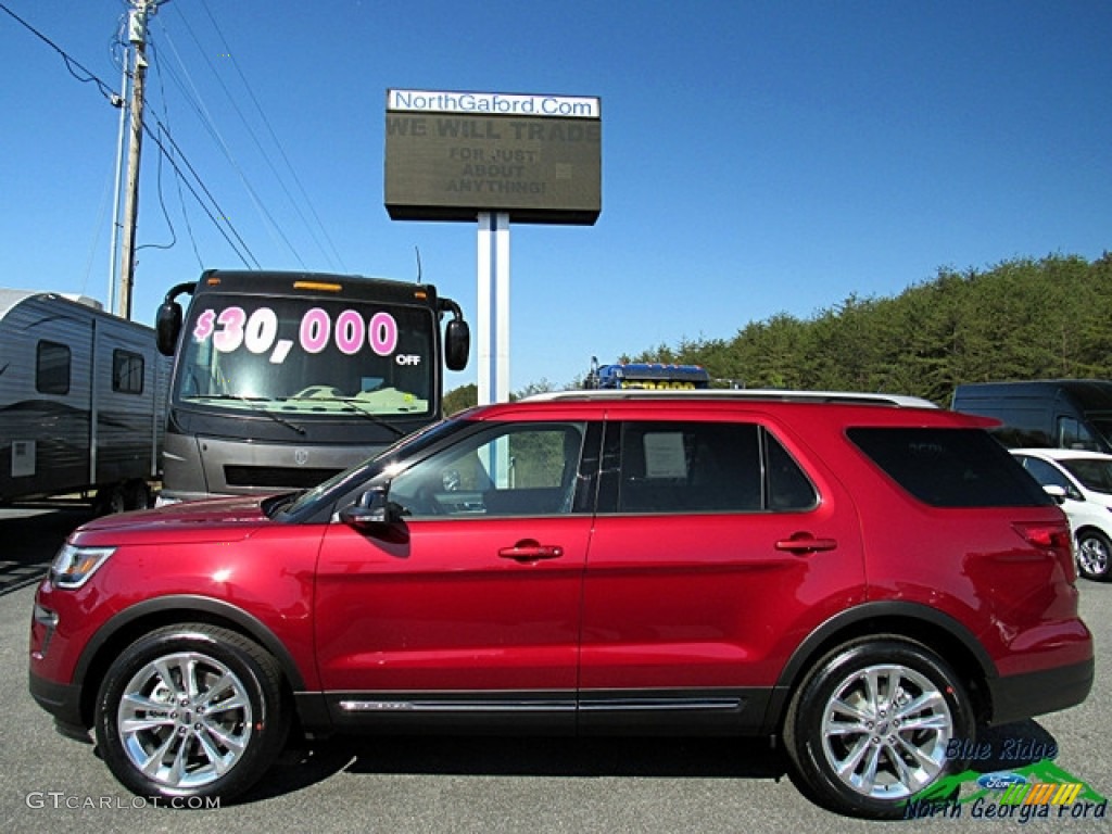 2018 Explorer XLT - Ruby Red / Medium Stone photo #2